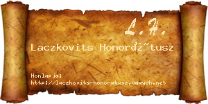 Laczkovits Honorátusz névjegykártya